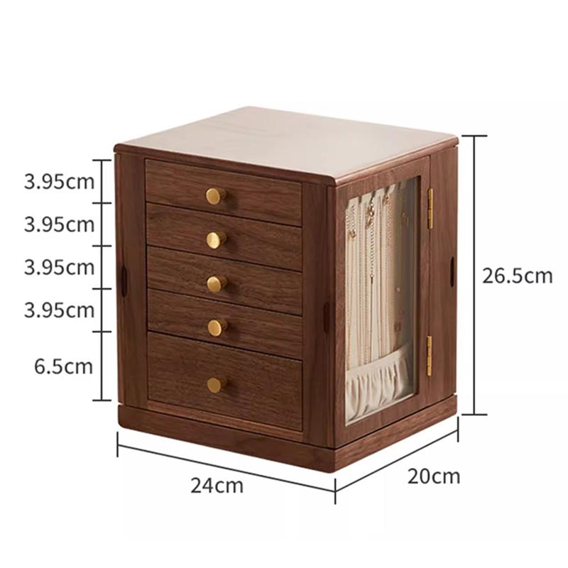 

Rotatable Jewelry Box Large Capacity Jewelry Storage Boxes Wooden Necklace Organizer Display Box Luxury Earring Storage Boxes