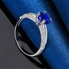 1 Piece 925 Sterling Silver 7-10# Exquisite Blue Zircon Ring Fashionable Women's Charm Engagement Accessories Jewelry Gift