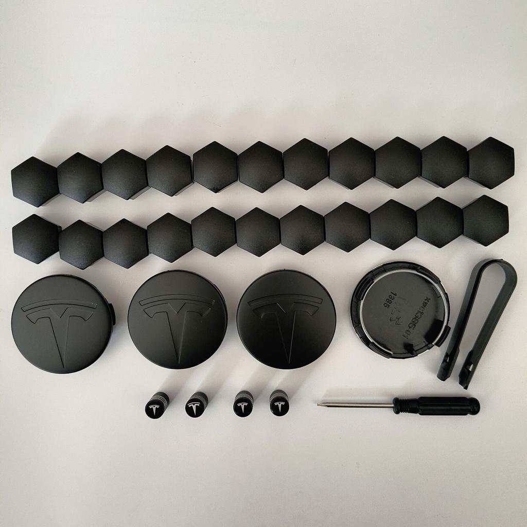 DQVFC1 56MM 5 Pièces 27 Pièces 31 Pièces Pour Tesla Model3 S/X Y Cache-Moyeu de Roue Jante Cache-Centre de Roue Accessoires de Décoration Cybertruck Roadster