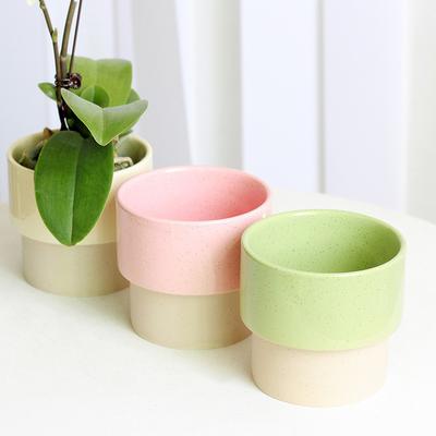 Simple Colorful Flower Pot Succulent Pot Ceramic Planter Home Decor Desktop Ornaments Bonsai Plant Pot Garden Decoration