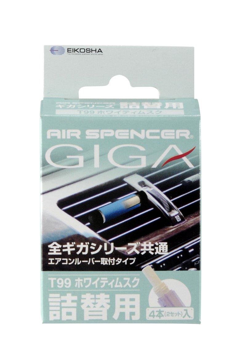 Eikousha Car Air Air Spencer Giga Cartridge Air Conditioner Mount Type Refill White Musk Scent Freshener/Deodorizer