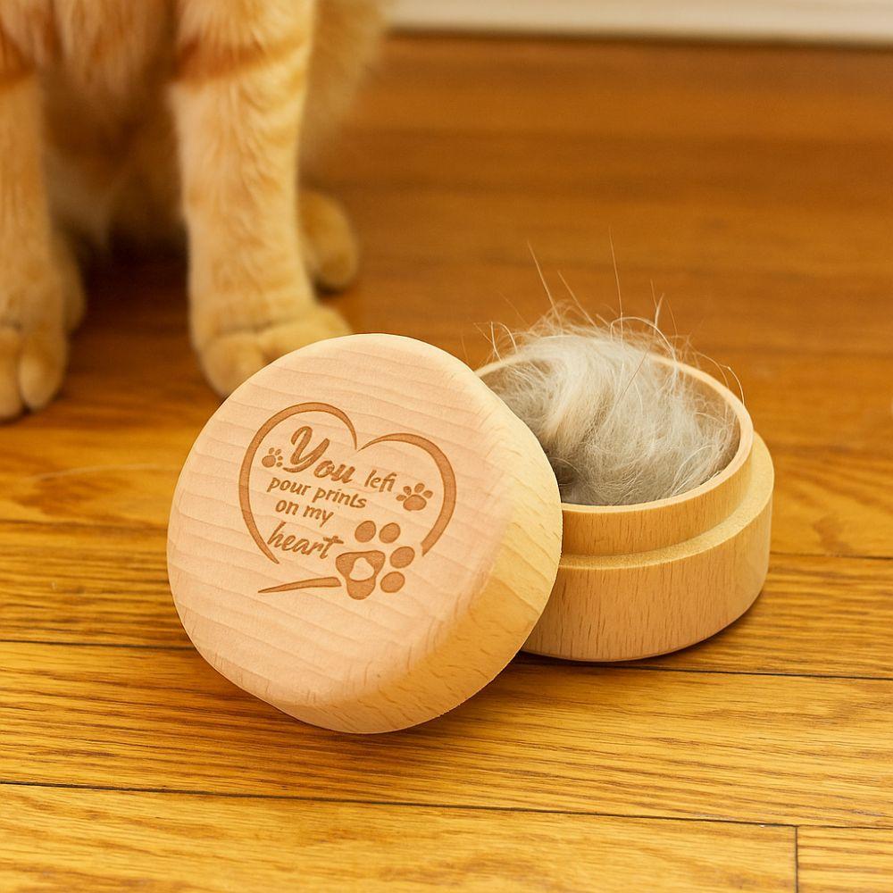 Wooden Pet Hair Keepsake Box Durable Pet Memorial Box Storage Box  For Dog Cat Ashes