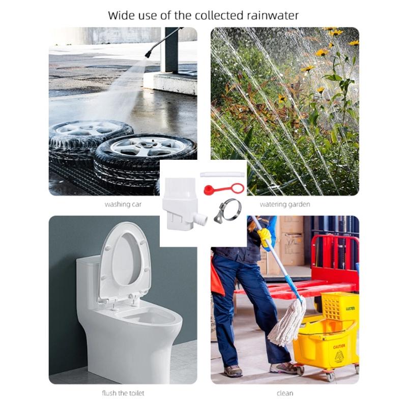 Double Outlet Downspout Splitter For Rain Barrels Connection Fitting Weatherproofed Garden Water Collector