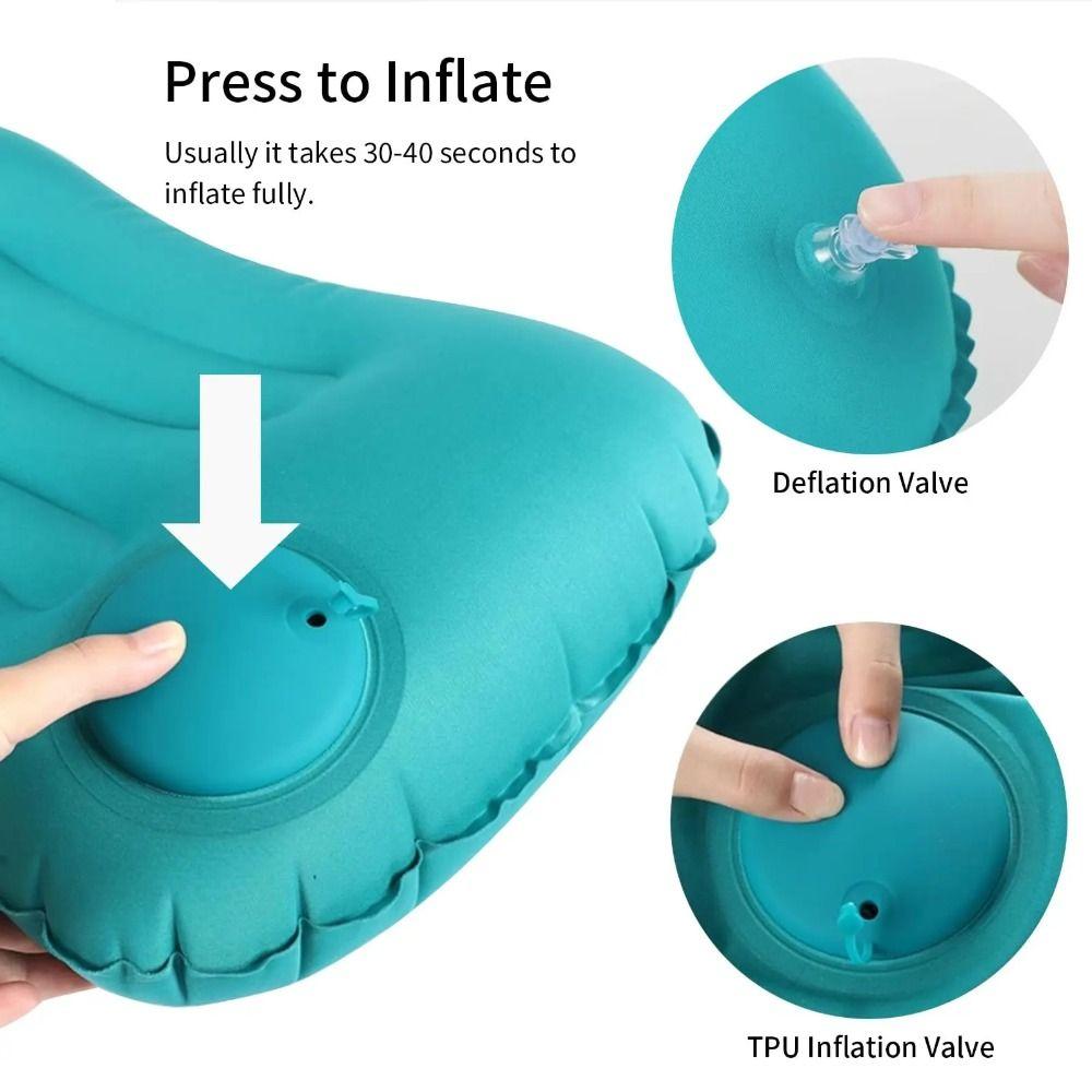 Automatic Air Inflatable Pillow U Shape Pool Pillow Home Supplies Camping Pillow  Neck