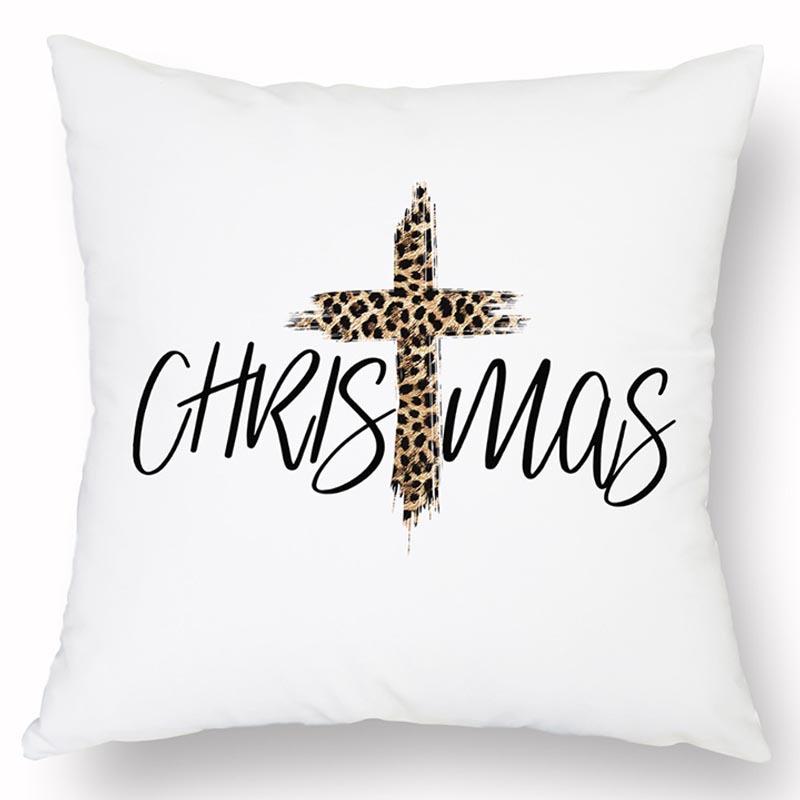 Νέα Χριστουγεννιάτικη Λινή Τυπωμένη Μαξιλαροθήκη Σπίτι Καναπές Σαλόνι Διακοπές Ανθεκτικό στη Βρωμιά Μαξιλάρι