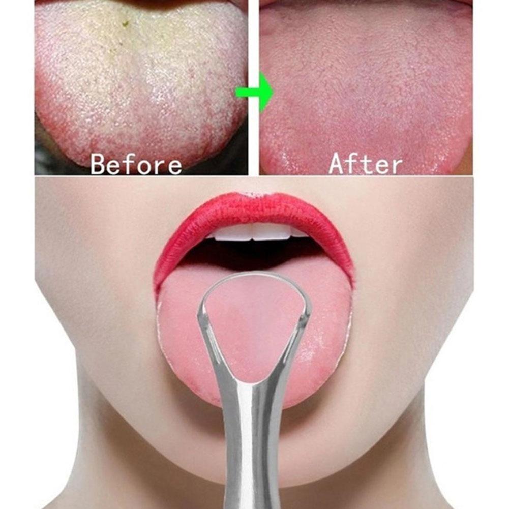 Stainless Steel Tongue Scraper Cleaner Fresh Breath Cleaning Coated Tongue Toothbrush Oral Hygiene Care Eliminate Bad Breath