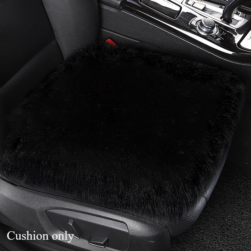 Warm Plush Car Seat Covers Universal Long Wool Fur Car Front Seat Protect Cushion Mat Warm Thick Plush Cushion Seat Cover