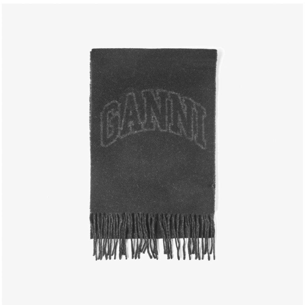 Ganni A6423 252 Schmaler Fransen-Schal