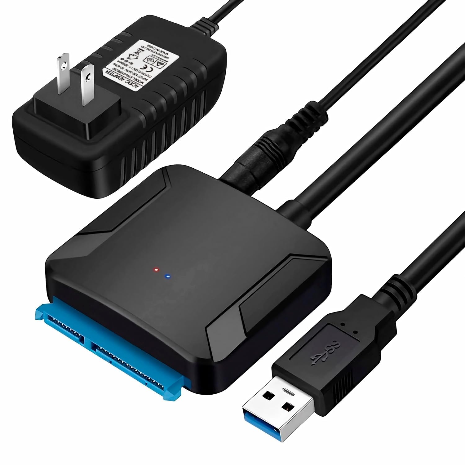 

SATA USB Conversion Cable Inch SSD HDD SATA USB Conversion Adapter SATA3 Conversion Cable with Power Adapter OS High Speed Transmission Up to 6TB UASP