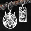Hell Demon Satan Hollow Men Necklaces Stainless Steel Pendant Sweater Chain Women Punk Jewelry Accessories Halloween Gifts