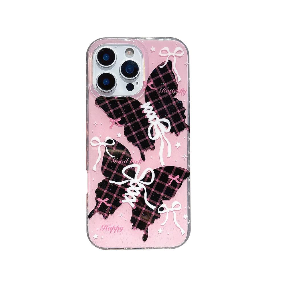 Sweet Cool Girl Strap Butterfly Applicable Apple 16 Phone Case iPhone17Pro Max Double Layer 15/14 Chain