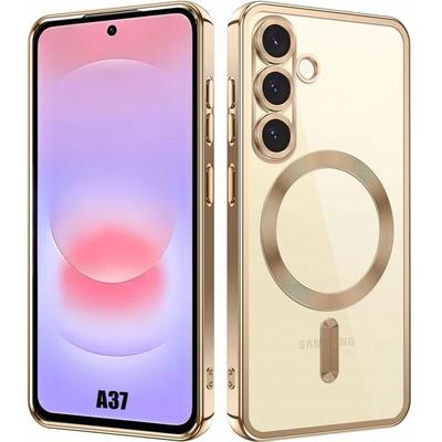 Case for Samsung Galaxy A37 5G, Shockproof Protection with Golden Chrome Magnetic Ring