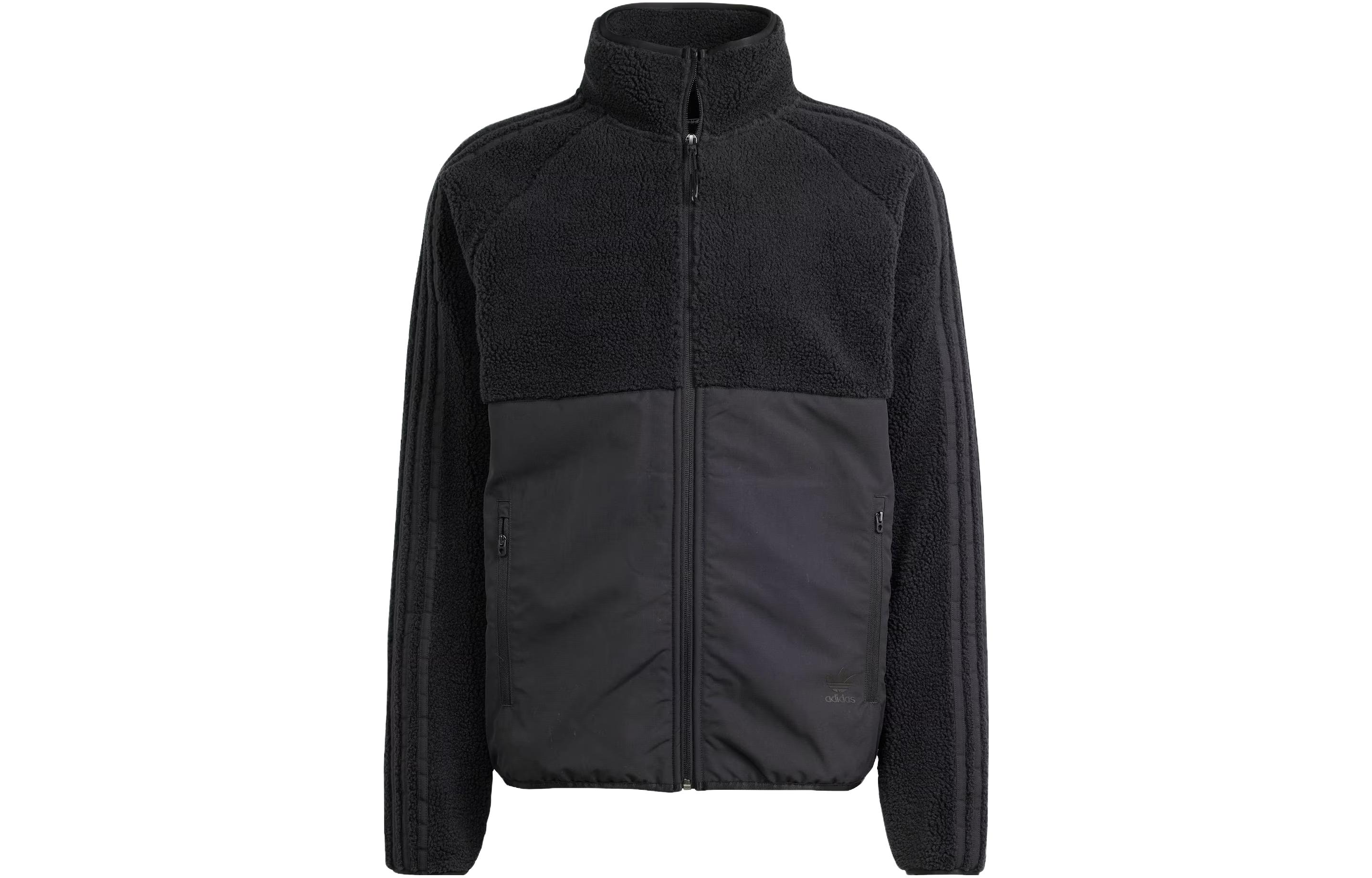 Adidas Originals Polar Fleece Full Zip Top Velvet feel Coat Men s Black IM9882 XS