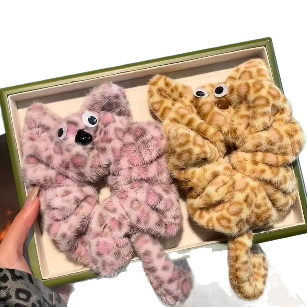 Plush Fabric Plush Cat Headband Cat Shape Plush Scrunchies Kitten Headband  For Girls Women
