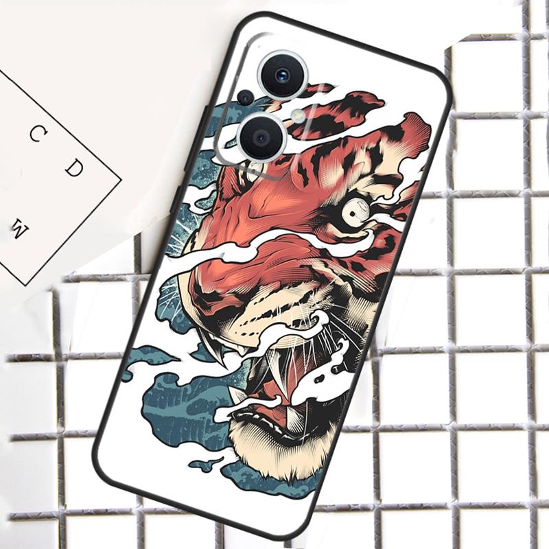 Japanese Tiger For OPPO Reno 13 14 12 11 10 Pro 11F 12F 13F 14F 7 8 Lite 8T OPPO Find X5 X6 X8 X9 Pro Case
