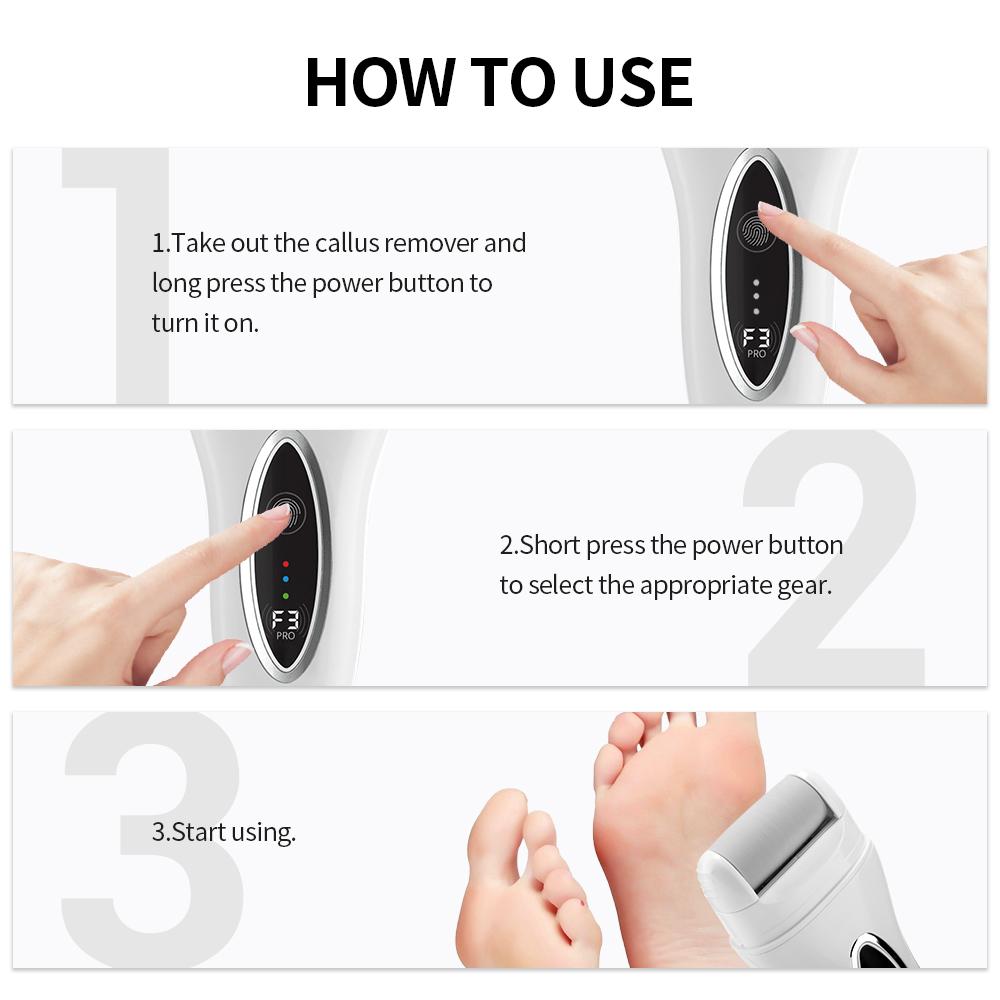 Professioneller Elektrischer Fuß-Hornhautentferner Pediküre-Werkzeuge Schleif-Exfoliator Abnehmbares Automatisches Fußschleifgerät