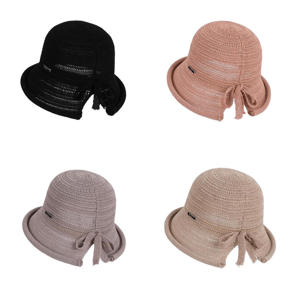 Summer Breathable Knit Bucket Hat With Sun Protection For Women