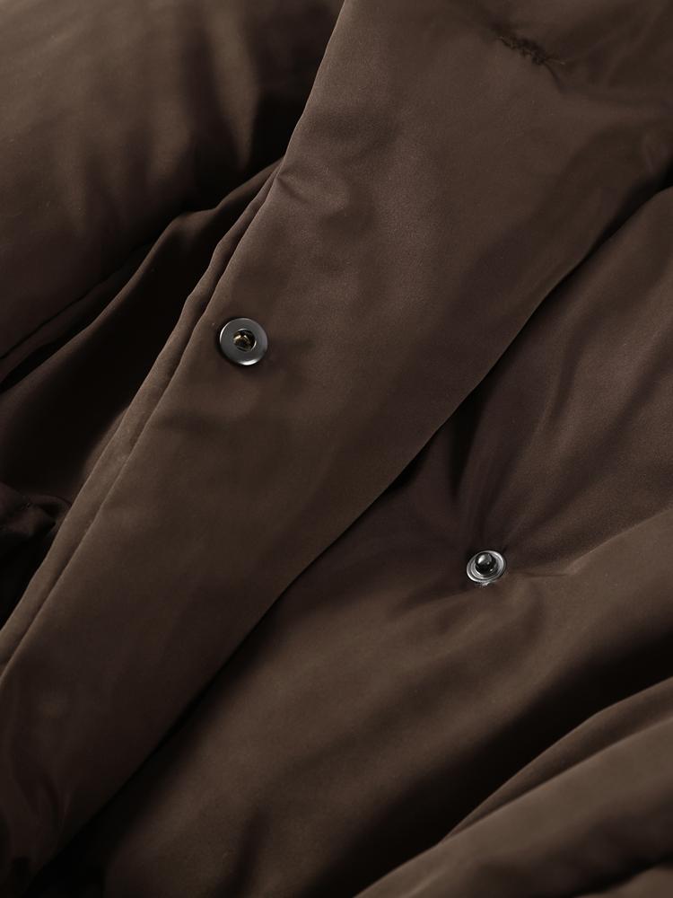 Giacca imbottita da donna con colletto alto e maniche lunghe, tinta unita, lunghezza in vita, calda e alla moda, autunno inverno 2026