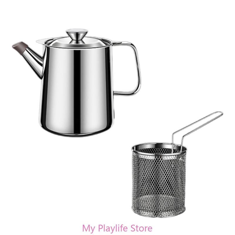 

304 Нержавеющая сталь Фильтр для жира Портативный масляный фильтр Горшки для кухни