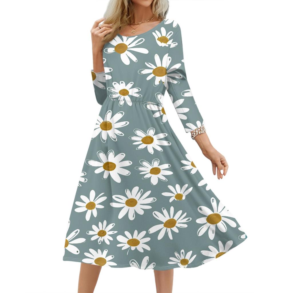 Women's Fashionable Floral Butterfly Loose Dress