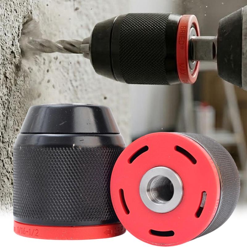 Keyless Metal Ratche Drill Chuck Self-Tightening Chuck Adapter Quick Change Converter for Drill Bit Taps Socket Screwdriver