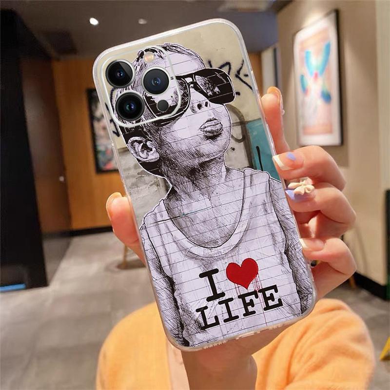 Phone Case For Iphone 17 Pro Max Air 16 15 14 13 Pro Max 15 16 Pro 15Plus Street Art Banksy Graffit