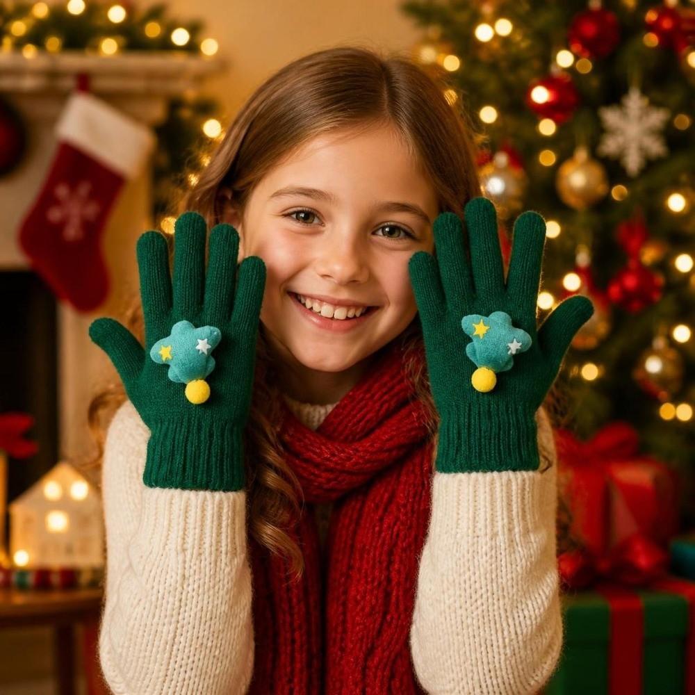 5-12Years Old Warm Children Mittens Christmas Knitted Gloves Fashion Kids Winter Gloves Toddler