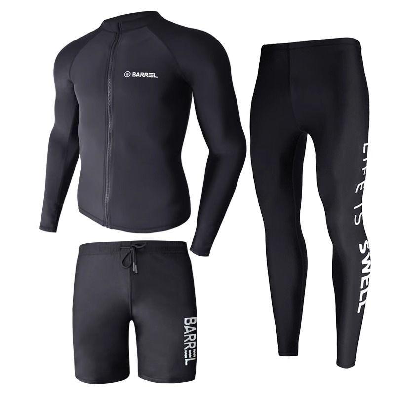Korean Men's Long Sleeve Quick-Dry Diving Suit: Jellyfish-Proof Snorkeling & Surfing Set.