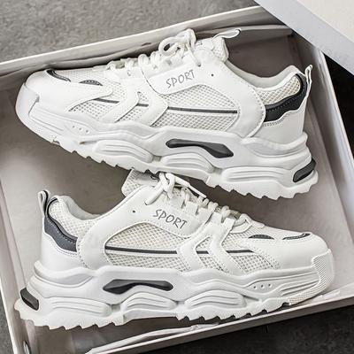 Herrenschuhe Student Dicksohlige Mesh Atmungsaktive Freizeit Sportschuhe Vier Jahreszeiten Outdoor Weichsohle Komfort Laufschuhe Sneaker
