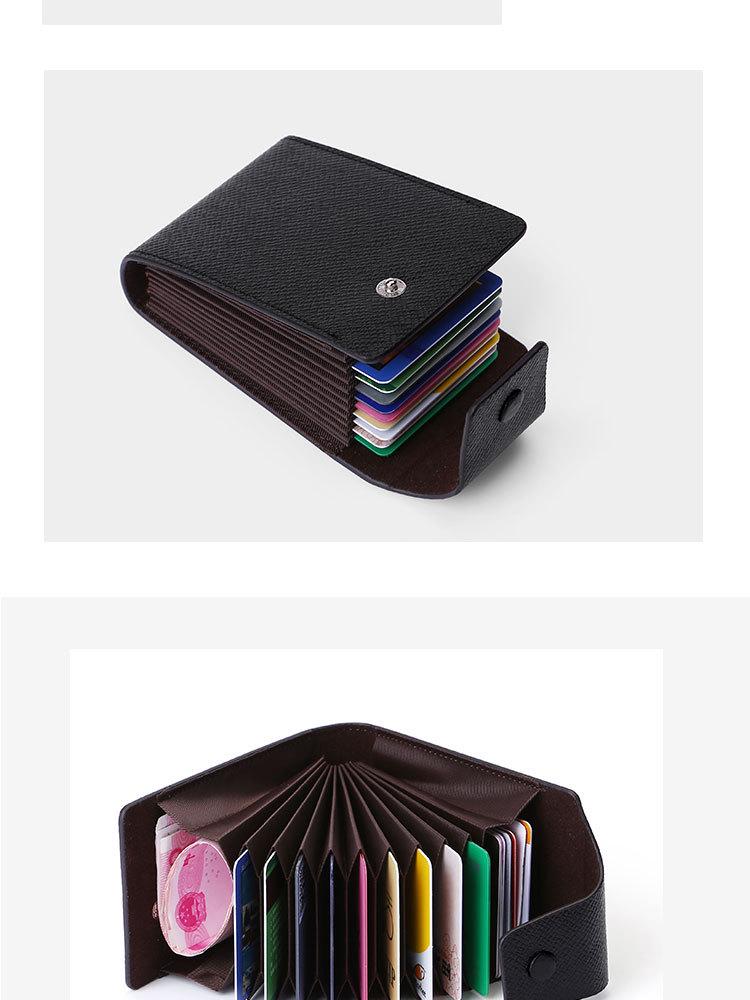Stylish Multi-functional Cross-Grain Card Holder with Buckle for Coins and IDs