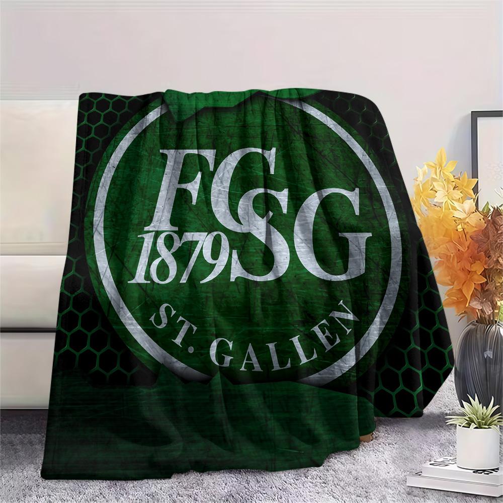 St. Gallen Voetbalclub Print Flanellen Deken, Hoge Kwaliteit Comfortabel voor Alle Seizoenen, Woondecoratie, Warmte en Comfort