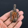 Beautiful Tree Of Life Red Carnelian Gemstone Handmade Pure Copper Wire Wrapped Pendant Jewelry