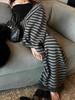 Women's Spring Striped Straight-Leg Wide-Leg Pants Loose, Relaxed, Comfortable Casual Knit Pants