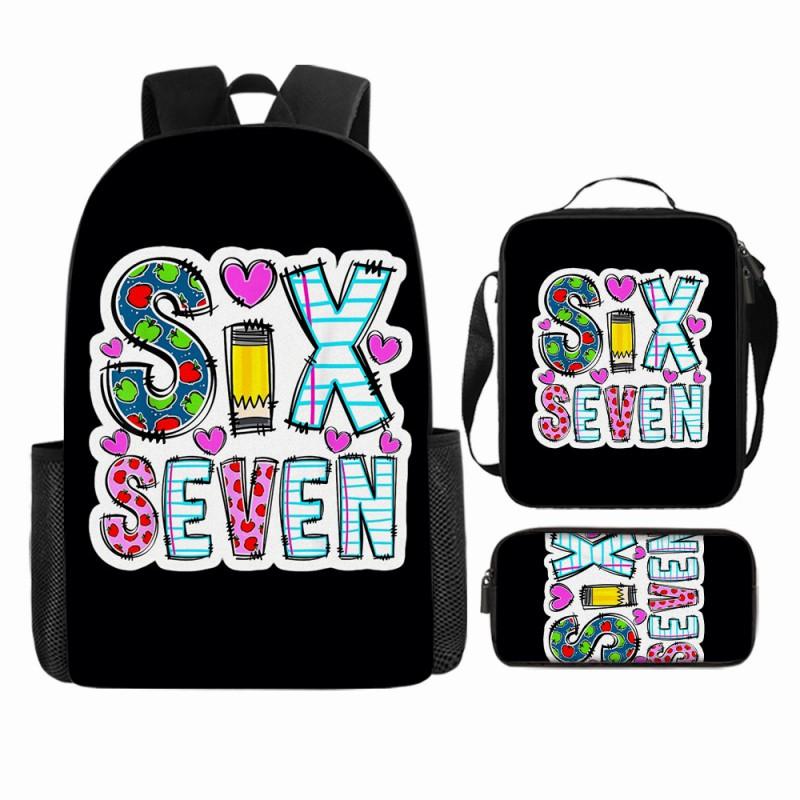 Cartoon Brainrot-Themed Backpack Crossbody Bag Pencil Case School Kids Ages 10-12