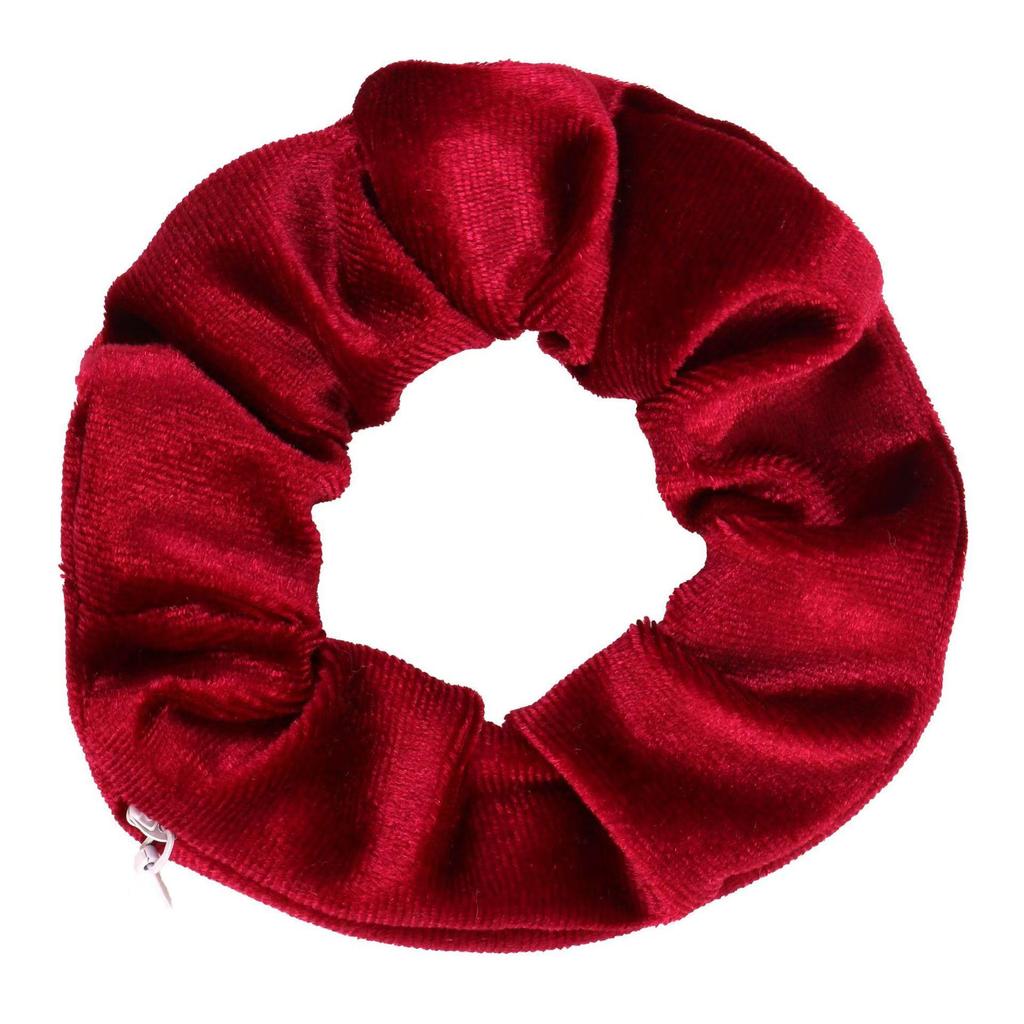 Nouvel Élastique à Cheveux en Velours Coréen Uni avec Fermeture Éclair: Accessoire de queue de cheval tendance style gros intestin