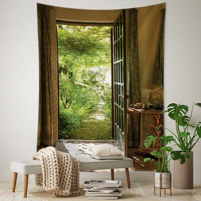 Outside The Path Forest Tapestry Wall Hanging Nature Scenery Bohemian Aesthetic Room Bedroom Home Decor
