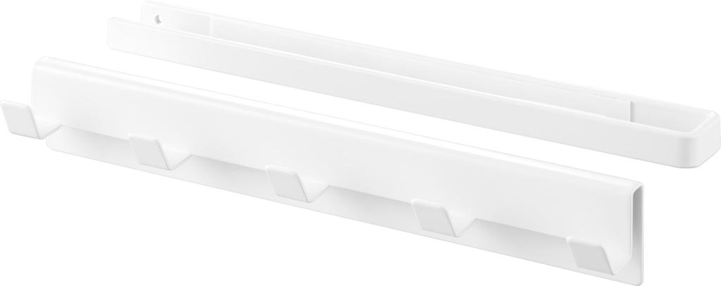 Yamazaki Smart Wall Hanger Set for Color W X 6cm D X X D X X D X H (10070), 5-Hook Boxes, White, 27.5cm 4.2cm H, W10.5" 2.5" 1.7" H, W10.5" 2.5" 1.7"
