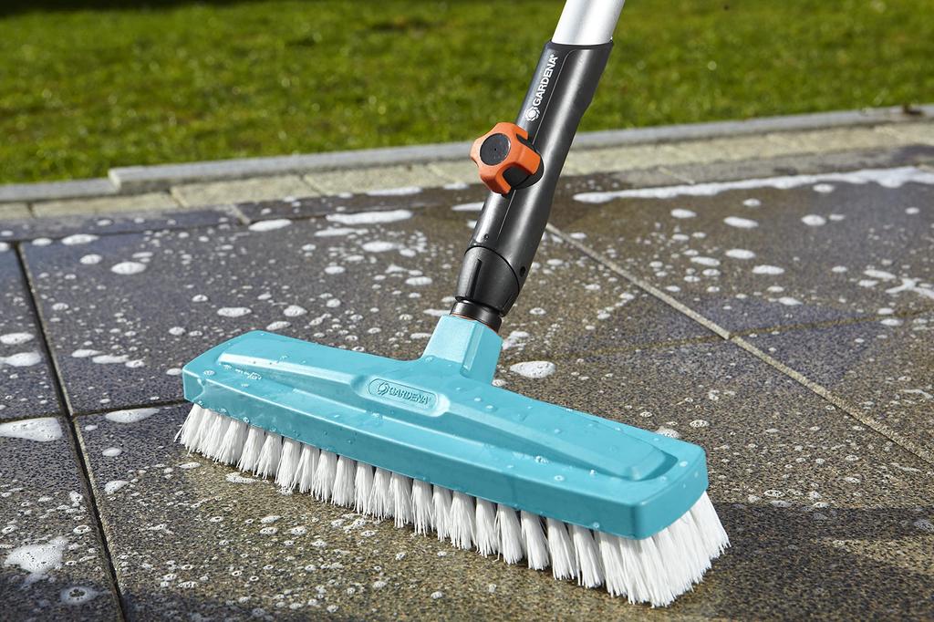 GARDENA Floor Cleaning Brush for Indoor Combi Turquoise 30cm Product Up to 25 Years Cleaning, System, Blue/White, Width, 3639-20, Warranty