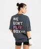 BOXRAW We Dont Play Boxing Oversized T-Shirt - Women'S W Bxrw-U-Wdpbt-W [Grey/Pink] (Type A)