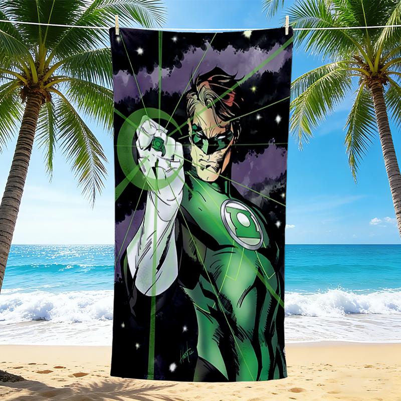 1Pc Green Lantern Power Beach Towel Quick Dry Multiuse For Beach Pool Gym Yoga Home Travel Christmas Halloween Xmas Gift G113