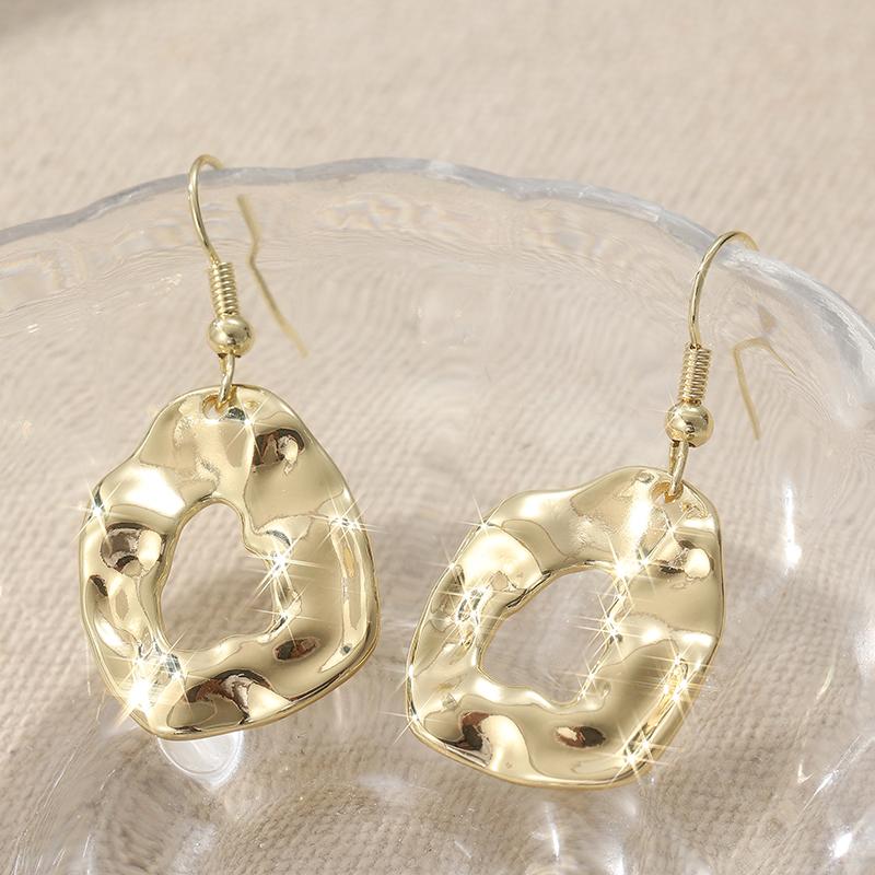 Concise  Golden Plated Irregular Geometric Dangle Earrings for Women Exquisite Jewelry Accessories Retro Pendant Earrings