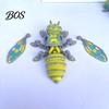 Bee Figurine with Movable Joints 3D Printed Mechanical Figurine, Collectible Cyberpunk Hornet Ornament Statue Joints, Stress Relief Articulated Insect
