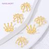 18K Gold Plated Brass Flower Claw Bead Caps For Jewelry Making Supplies,Caps For Beads,DIY Beading Jewelry Accessories