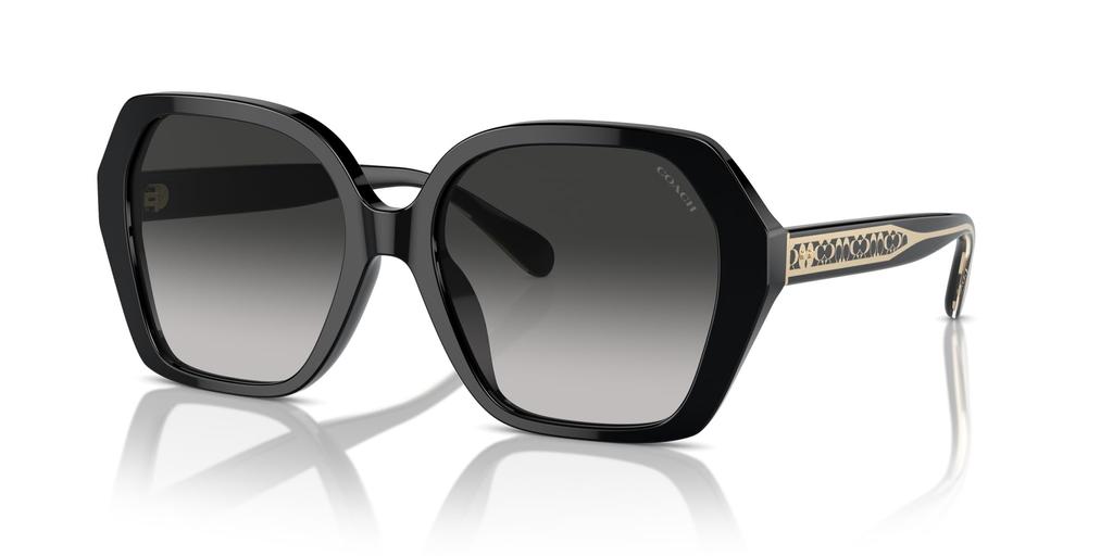 Coach HC8404U CR615 BLACK 56 Women's Sunglasses,