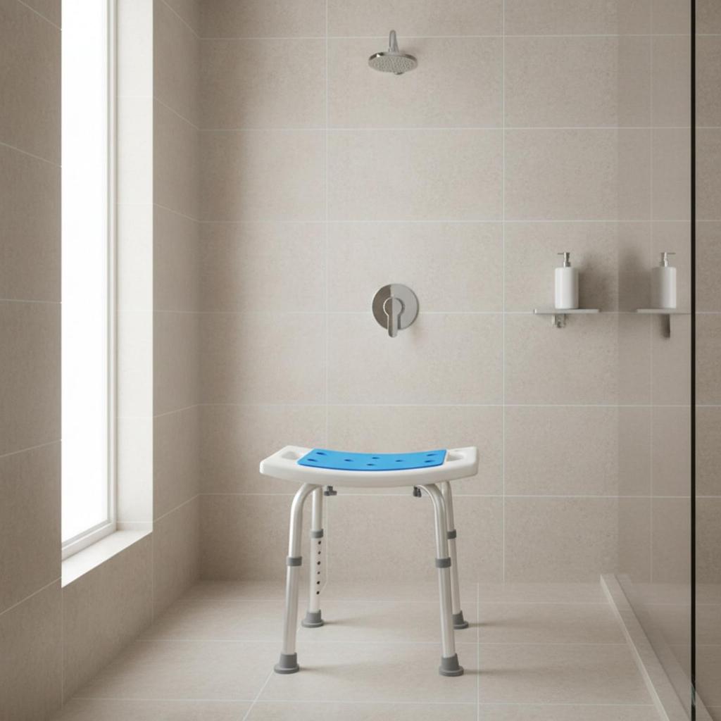 Shower Stool Slim for Assisted Bathing, Elderly Users
