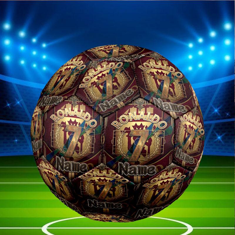 Custom Name Personalized Cristiano Ronaldo Print Size 5 Soccer Ball Training & Match Football, for Team, Kicking, Gift for Football Enthusiasts