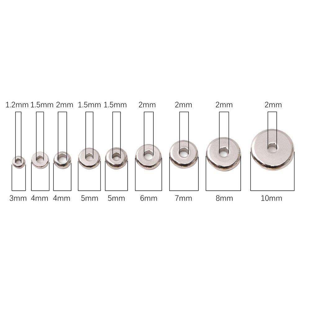 5-100 Piezas Acero Inoxidable Espaciadores Circulares Planos Para Pulsera DIY Collar Accesorios para Hacer Joyería