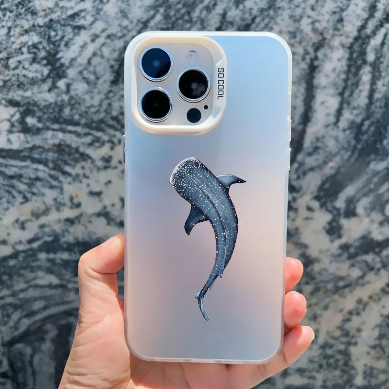 Cool Ocean Turtle Pattern Phone Case For iPhone 15 14 Pro Max 11 12 13 Pro Max Mini 15 Plus Sea Blue Turtle Design Laser Covers