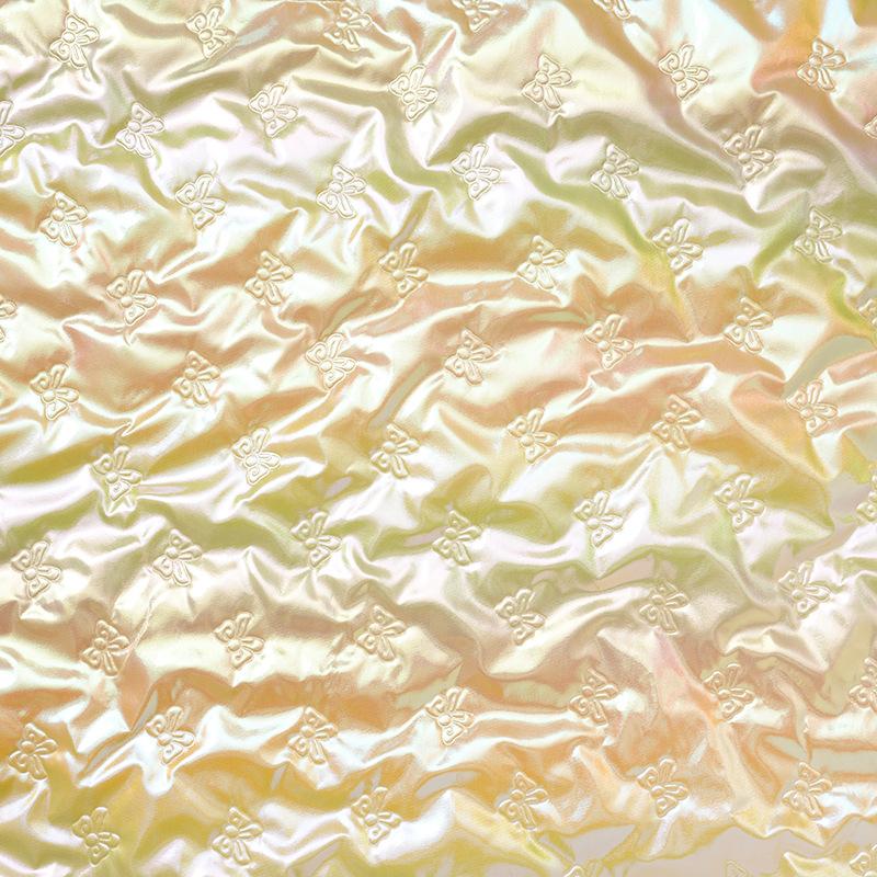 20/50/100cm*140cm 2mm PU Leather Quilting Fabric Ultrasonic Butterfly Embossing Cotton Lining Fabric for DIY Sewing Luggage Bags