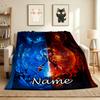 Custom Name Light Vs Shadow Flannel Blanket Throw Blanket Soft Warm Sofa Bed Decor Unique Gift